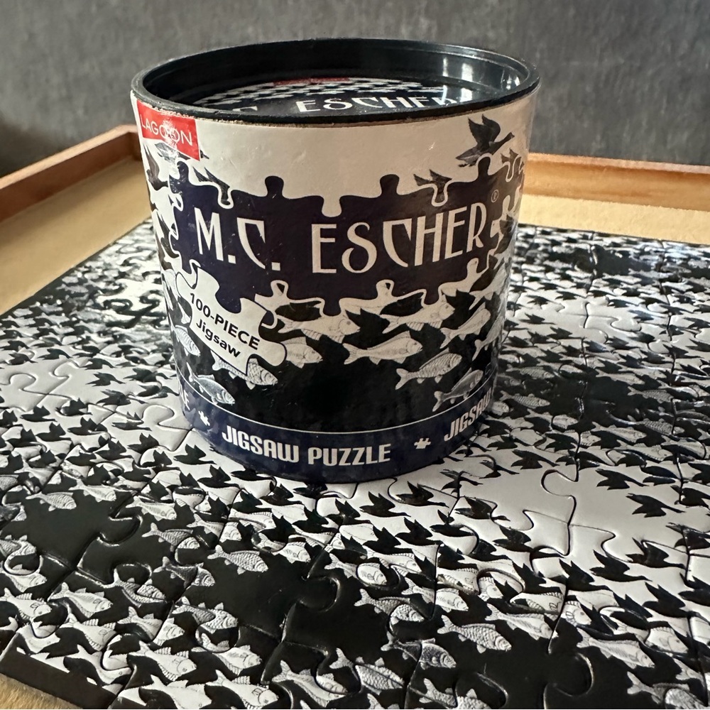 M.C. Escher 100-Piece Jigsaw Puzzle - Black & White
